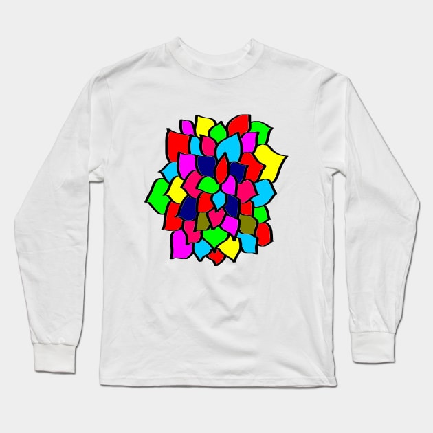 Rainbow Flower Long Sleeve T-Shirt by RAK20